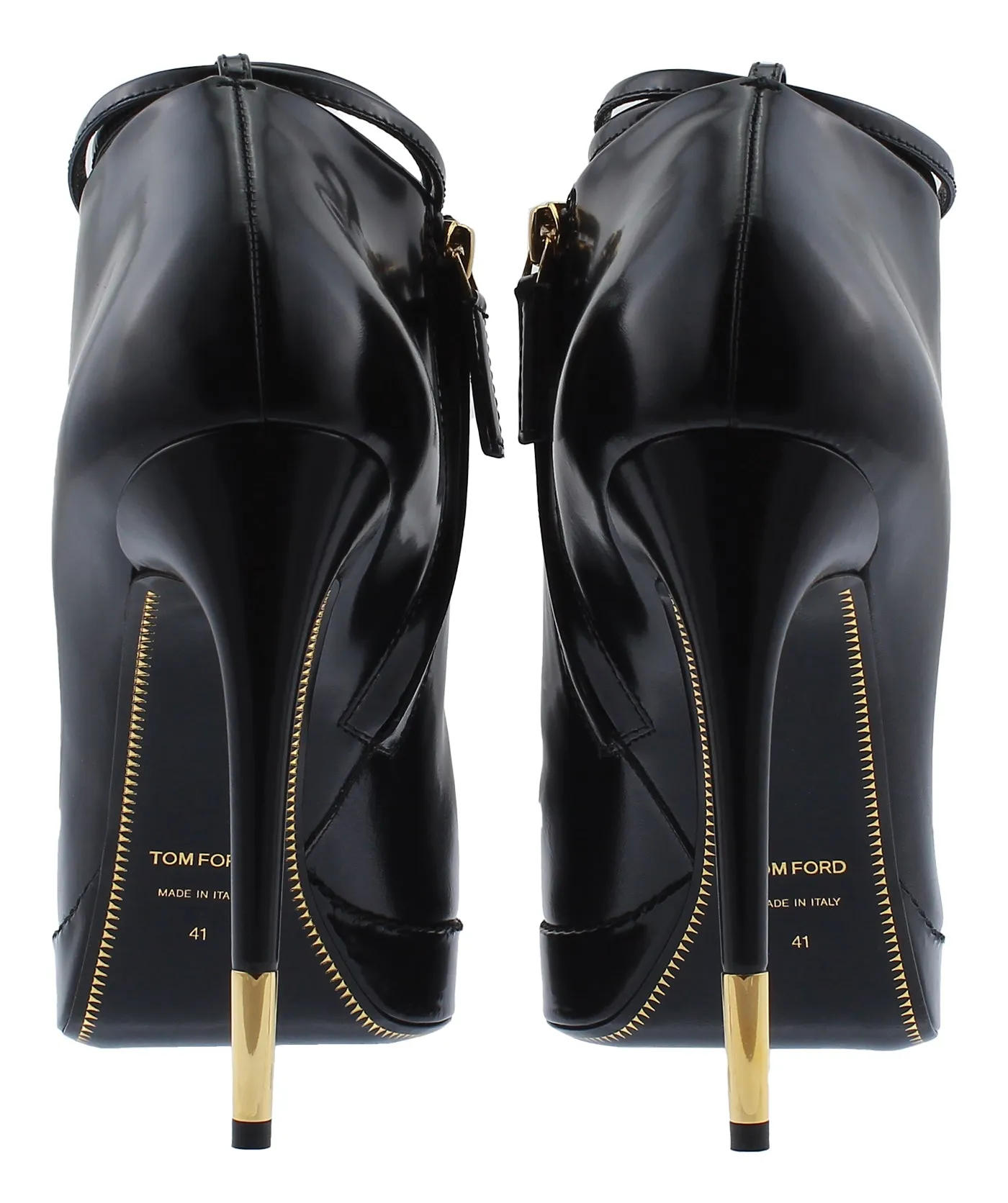 Padlock Charm Stiletto Leather Boots