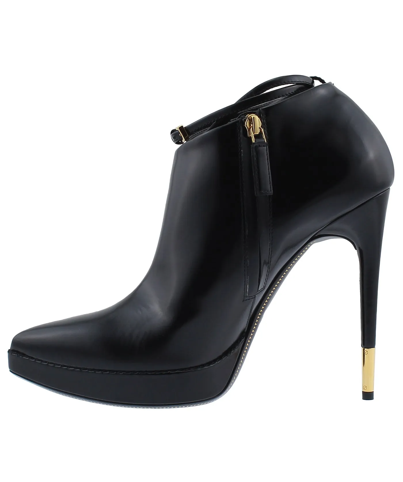 Padlock Charm Stiletto Leather Boots