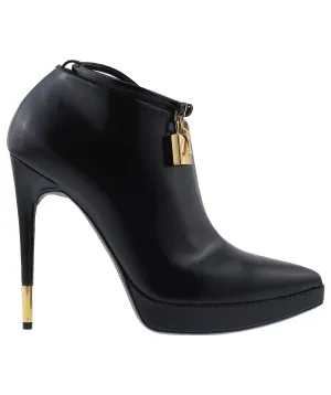 Padlock Charm Stiletto Leather Boots