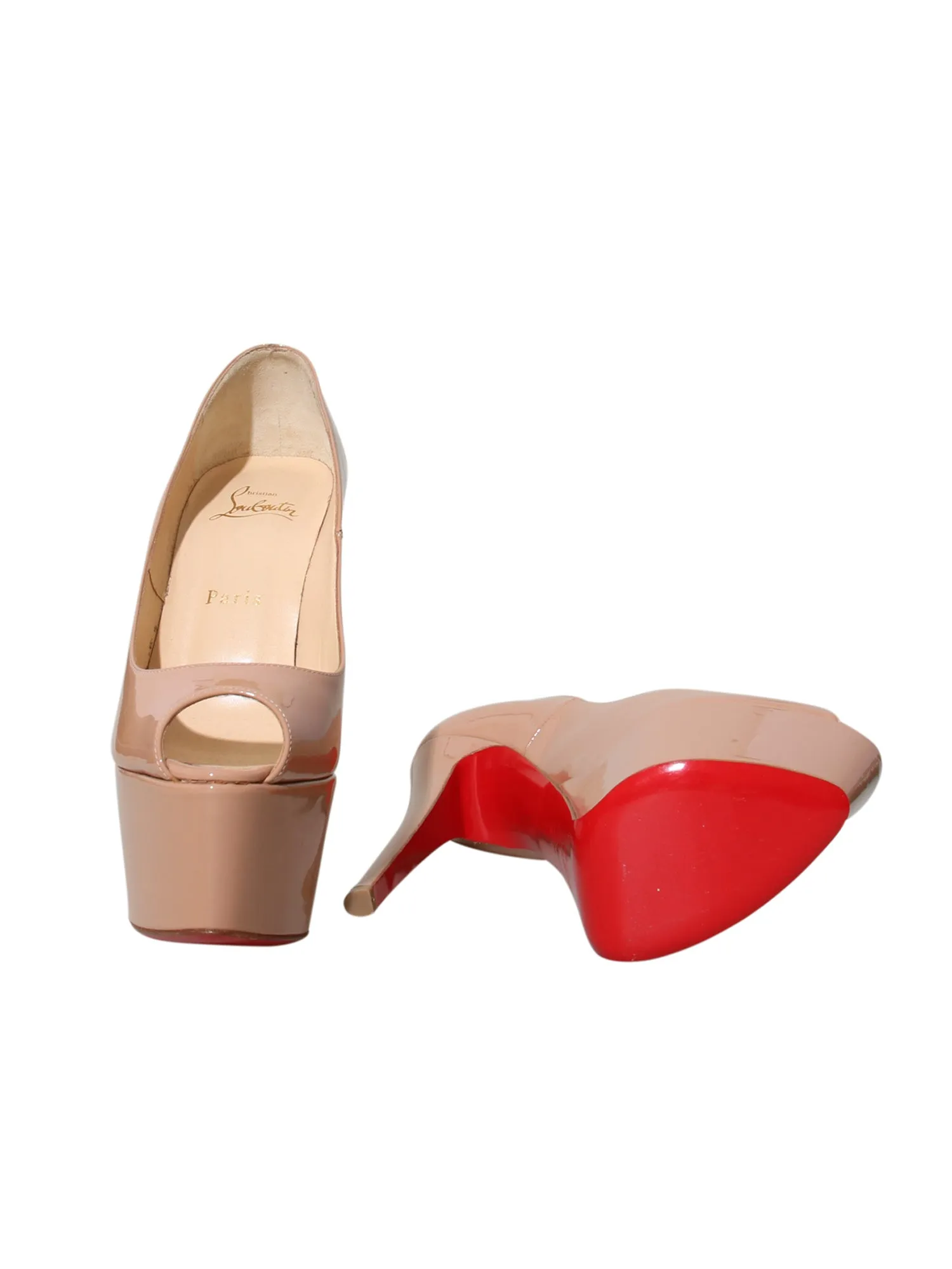 Patent Leather Platform Peep Toe Heels