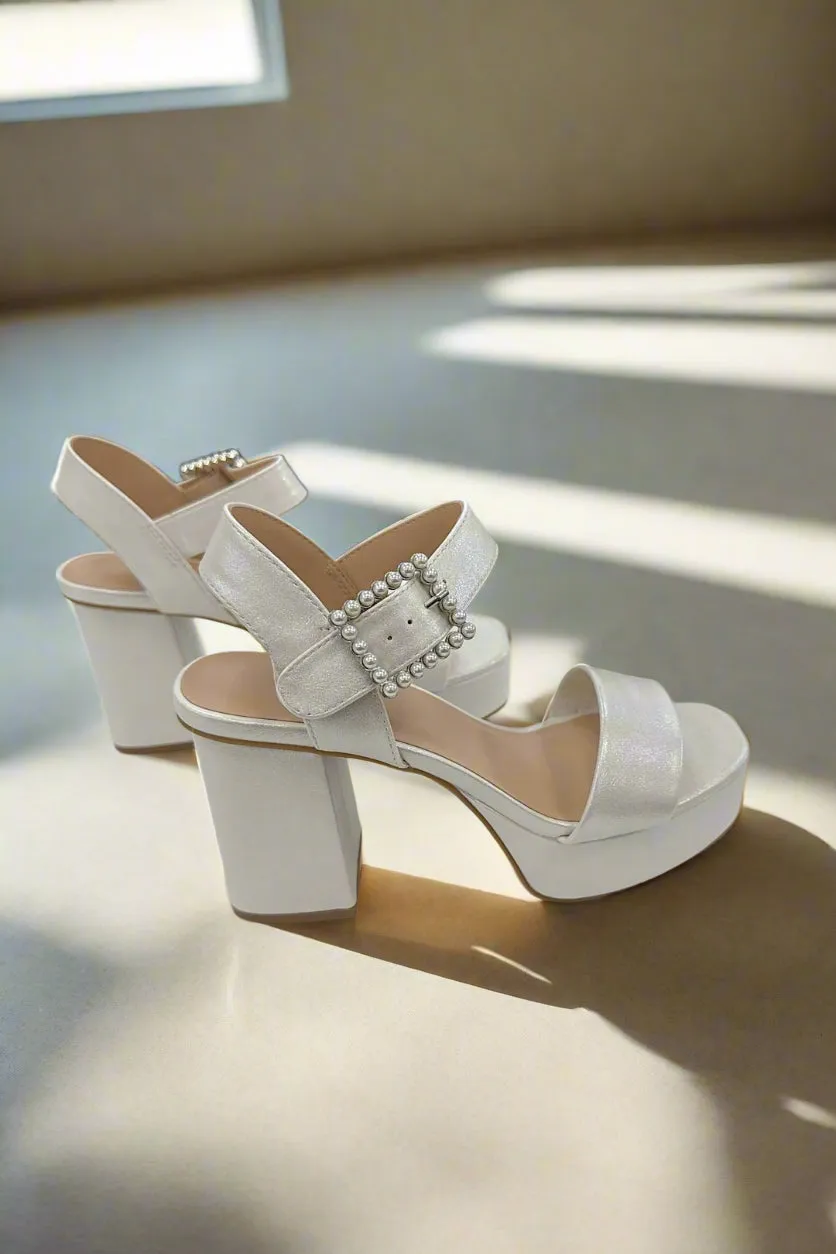 Pearls  Buckle Chunky Heel