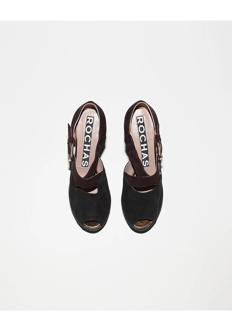Peep Toe Cross Strap Platform