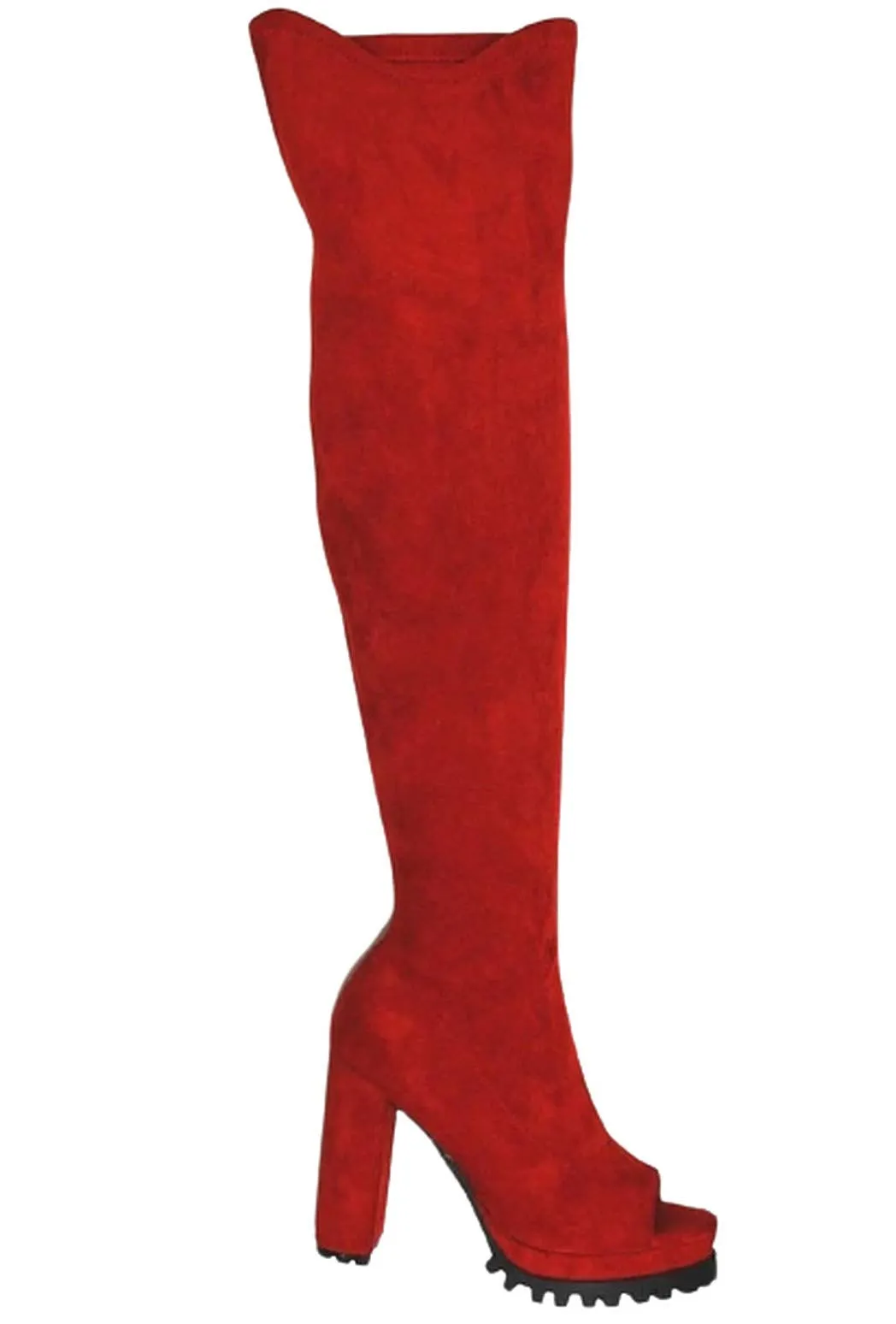 Peep Toe Over The Knee Thigh High Chunky Block Heel Boots For Women Natalie-05 By Pazzle