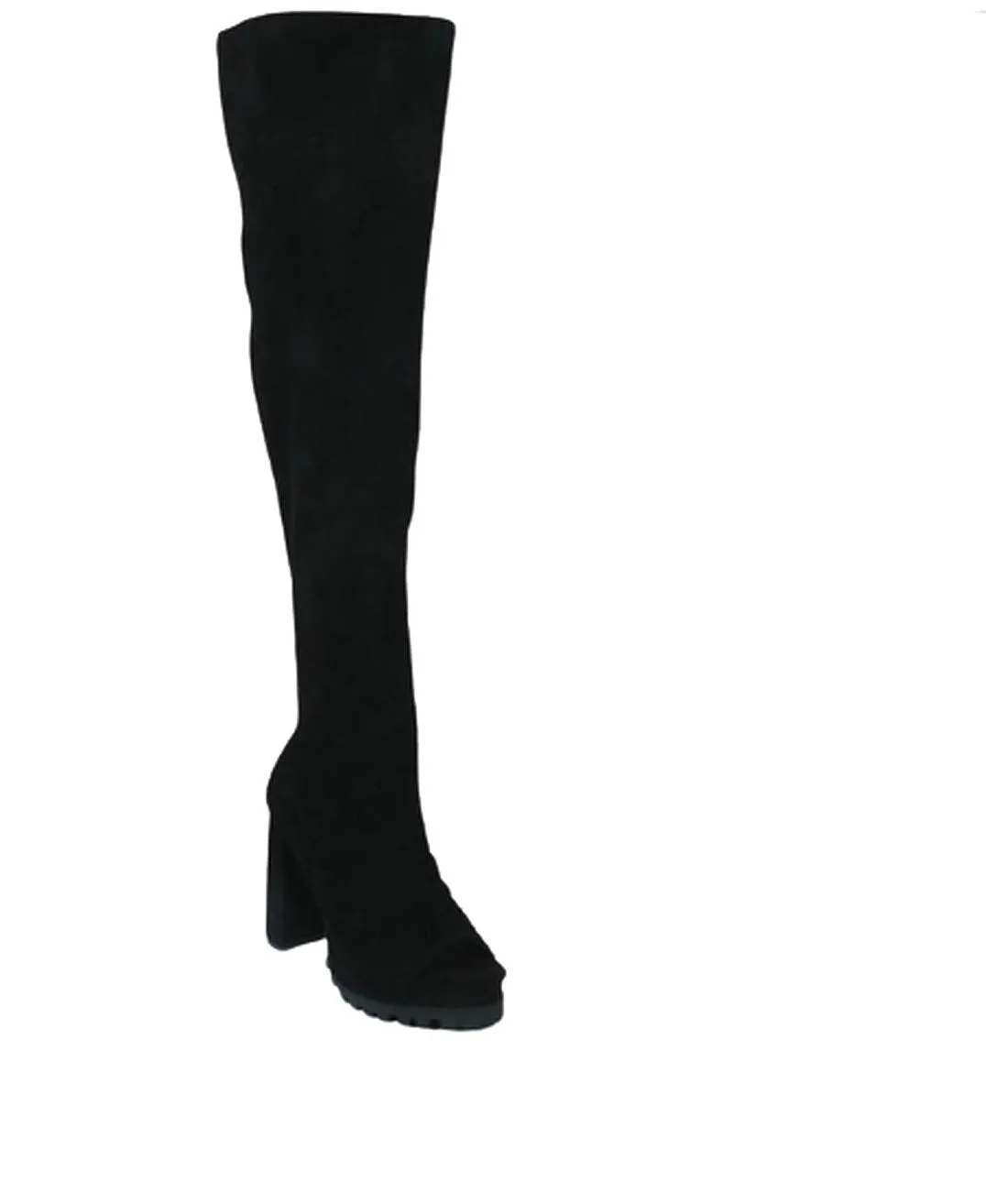 Peep Toe Over The Knee Thigh High Chunky Block Heel Boots For Women Natalie-05 By Pazzle