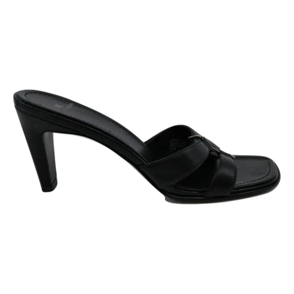 Penne Black Leather Anne Klein Sandal