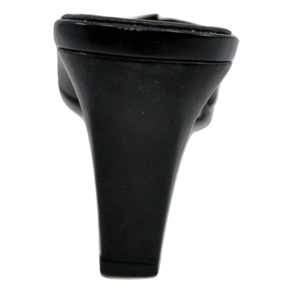 Penne Black Leather Anne Klein Sandal