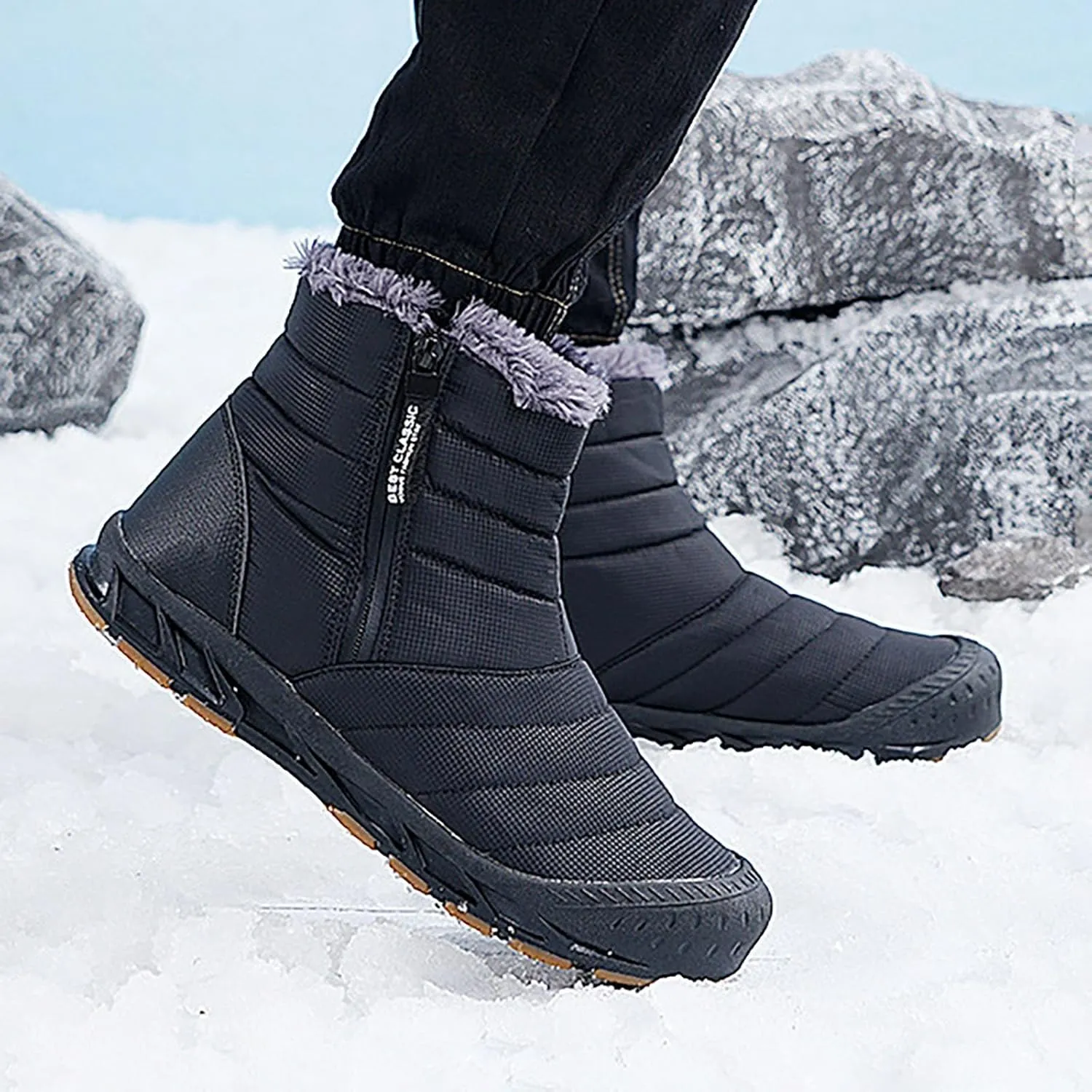 peqiut Womens Snow Boots Winter Snow Shoes Non Slip Leisure Ankle Boots Walking Sports Booties with Arch Support Comfort