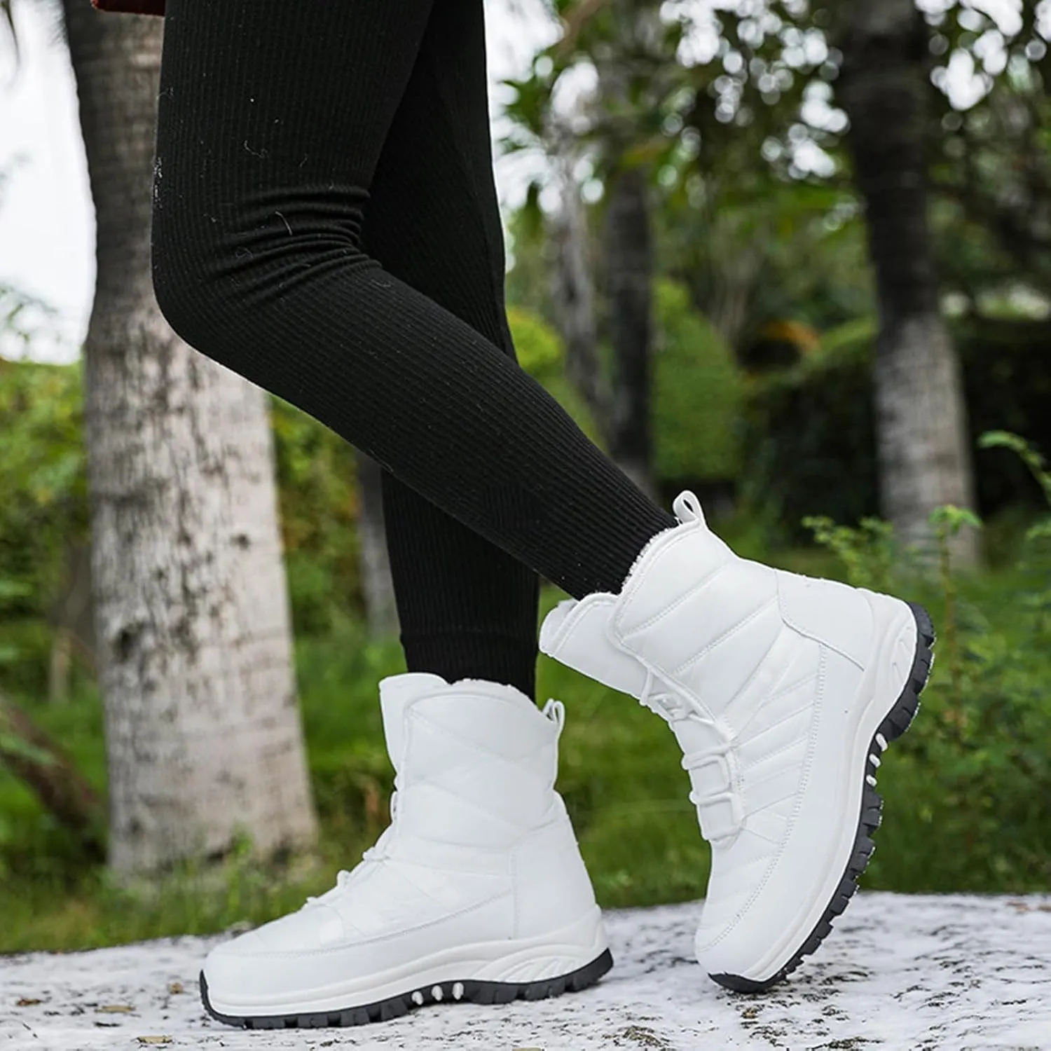 peqiut Womens Snow Boots Winter Snow Shoes Round Toe Non Slip Winter Ankle Boots Fashion Short Outdoor Booties Comfort