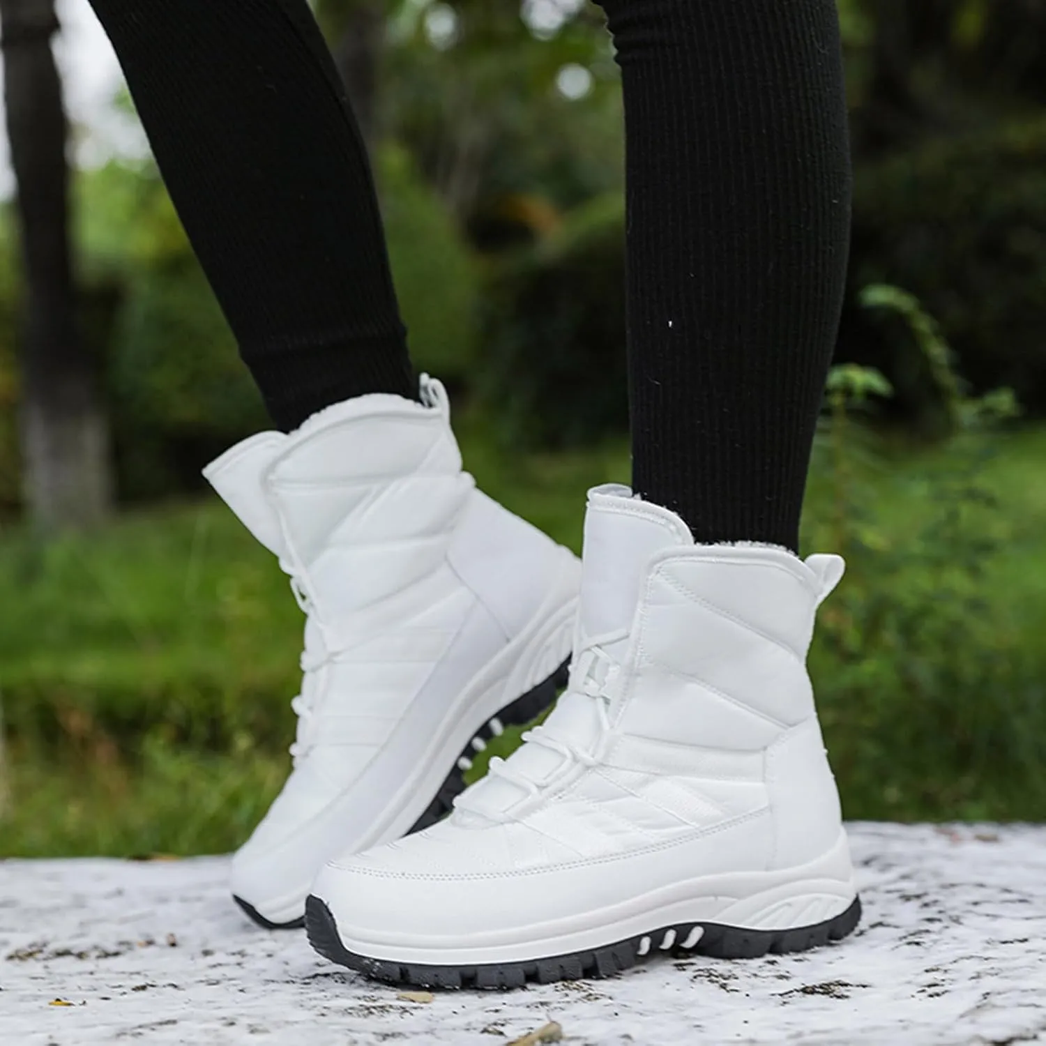 peqiut Womens Snow Boots Winter Snow Shoes Round Toe Non Slip Winter Ankle Boots Fashion Short Outdoor Booties Comfort