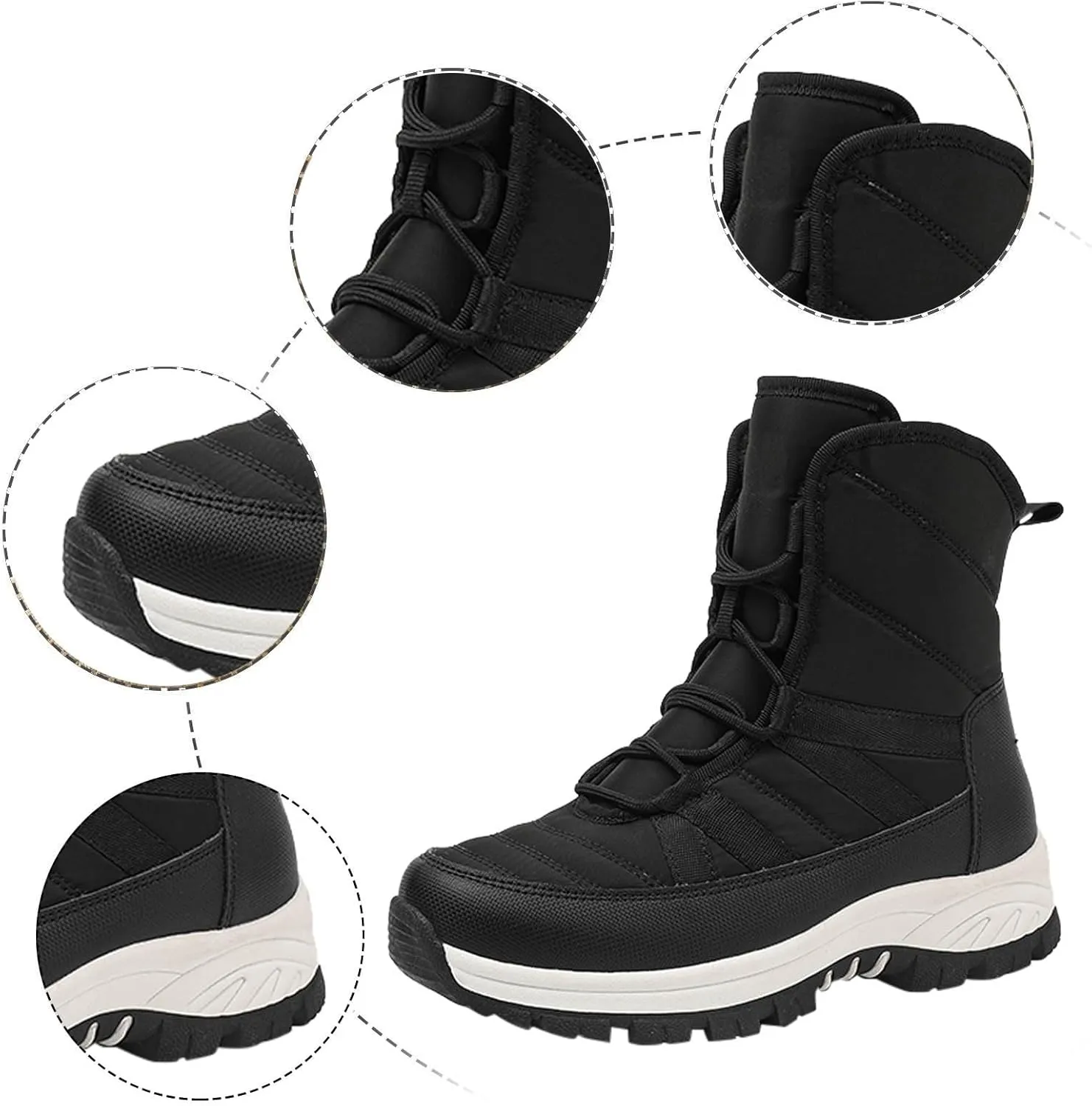 peqiut Womens Snow Boots Winter Snow Shoes Round Toe Non Slip Winter Ankle Boots Fashion Short Outdoor Booties Comfort
