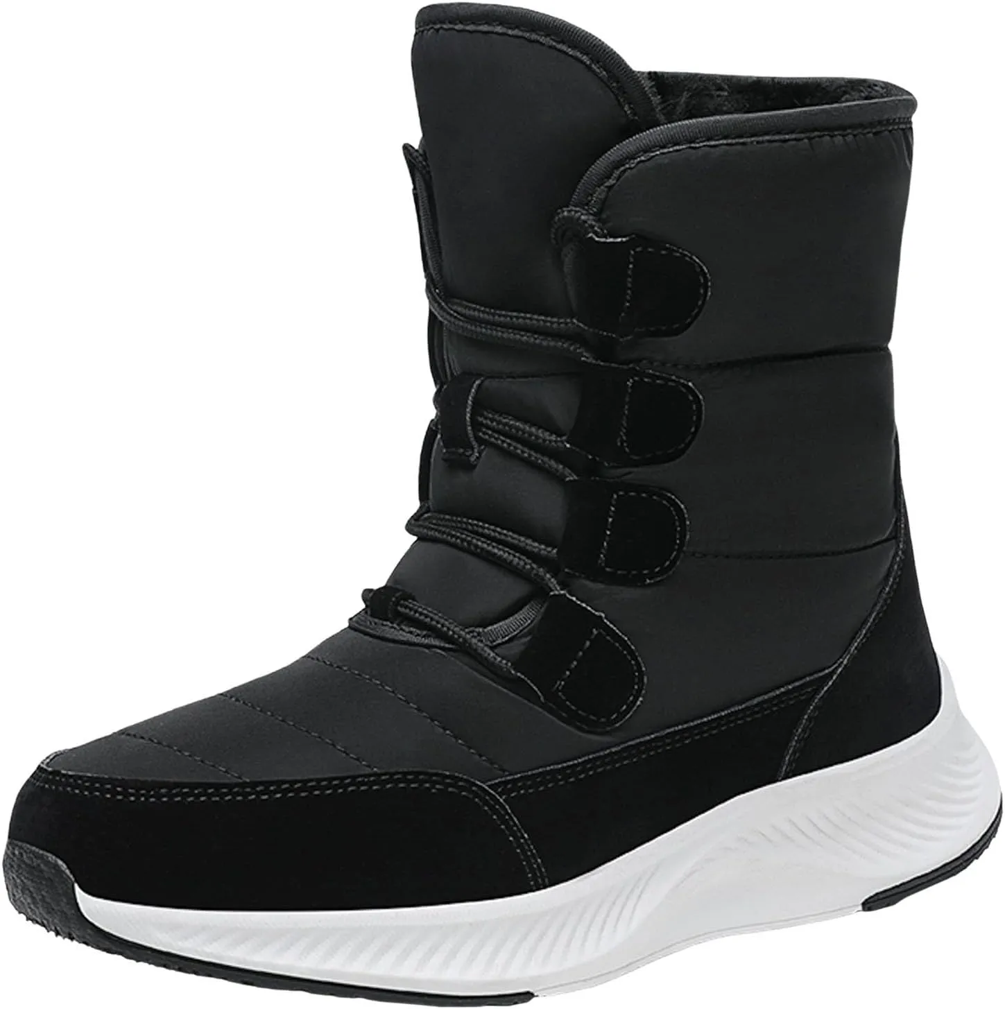 peqiut Womens Snow Boots Winter Snow Shoes Round Toe Solid Color Winter Ankle Boots Non Slip Outdoor Booties Comfort