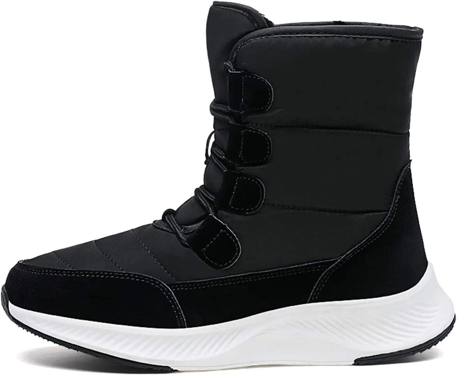 peqiut Womens Snow Boots Winter Snow Shoes Round Toe Solid Color Winter Ankle Boots Non Slip Outdoor Booties Comfort