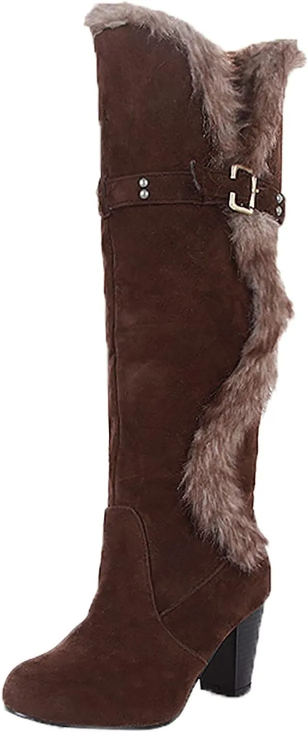 peqiut Womens Snow Boots Winter Snow Shoes Round Toe Thick Heel Winter Ankle Boots Ladies Lightweight Booties Comfort