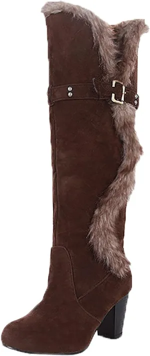 peqiut Womens Snow Boots Winter Snow Shoes Round Toe Thick Heel Winter Ankle Boots Ladies Lightweight Booties Comfort
