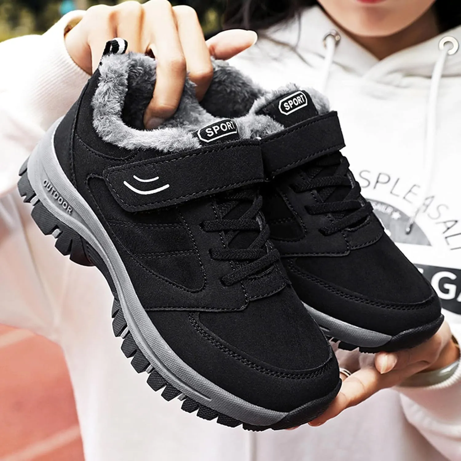 peqiut Womens Snow Boots Winter Snow Shoes Solid Color Lace Up Winter Ankle Boots Ladies Lightweight Outdoor Booties Comfort