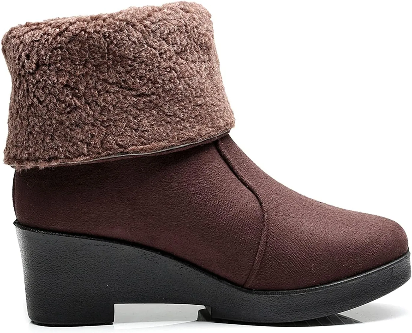 peqiut Womens Snow Boots Winter Snow Shoes Solid Color Round Toe Warm Winter Ankle Boots Non Slip Outdoor Booties Comfort