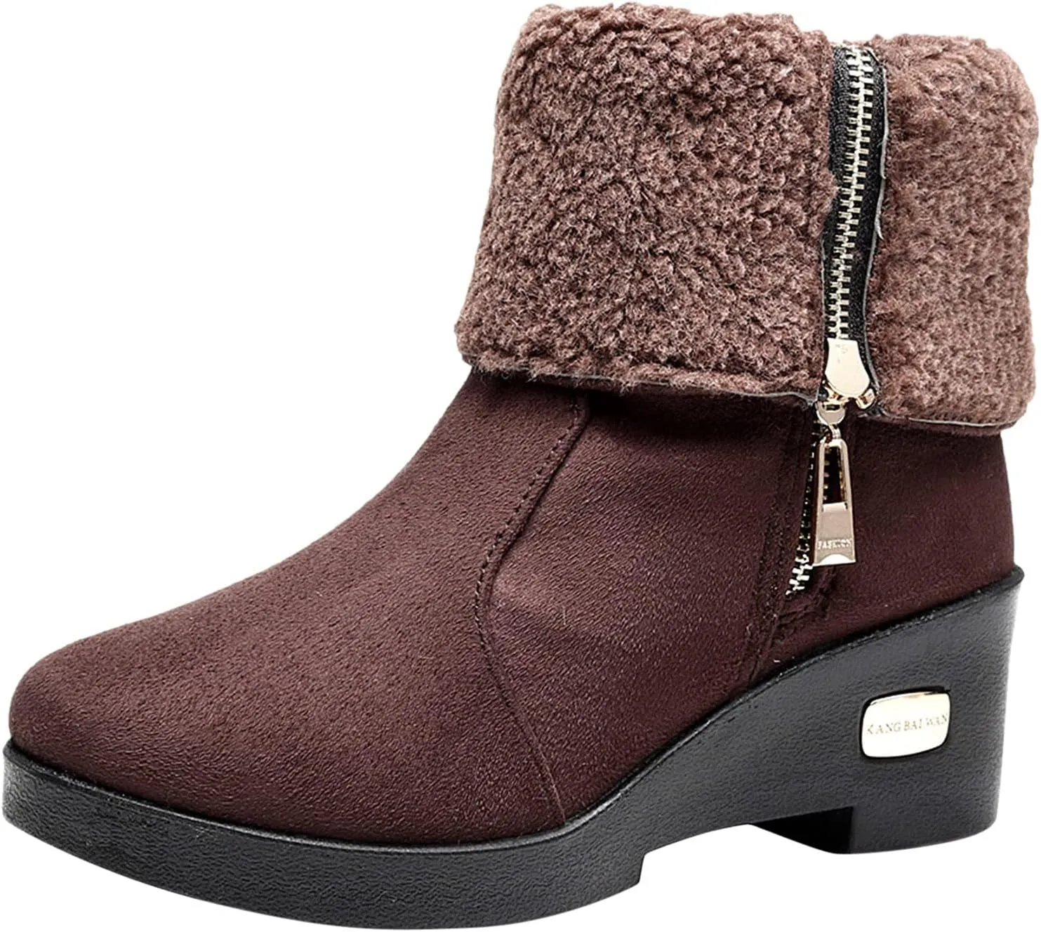 peqiut Womens Snow Boots Winter Snow Shoes Solid Color Round Toe Warm Winter Ankle Boots Non Slip Outdoor Booties Comfort