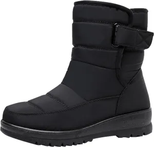 peqiut Womens Snow Boots Winter Snow Shoes Velvet Flat Fashion Winter Ankle Boots Ladies Lightweight Outdoor Booties Comfort