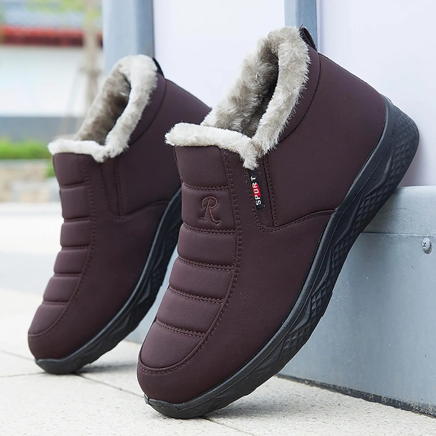 peqiut Womens Snow Boots Winter Snow Shoes Velvet Thickened Cotton Winter Ankle Boots Ladies Lightweight Booties Comfort