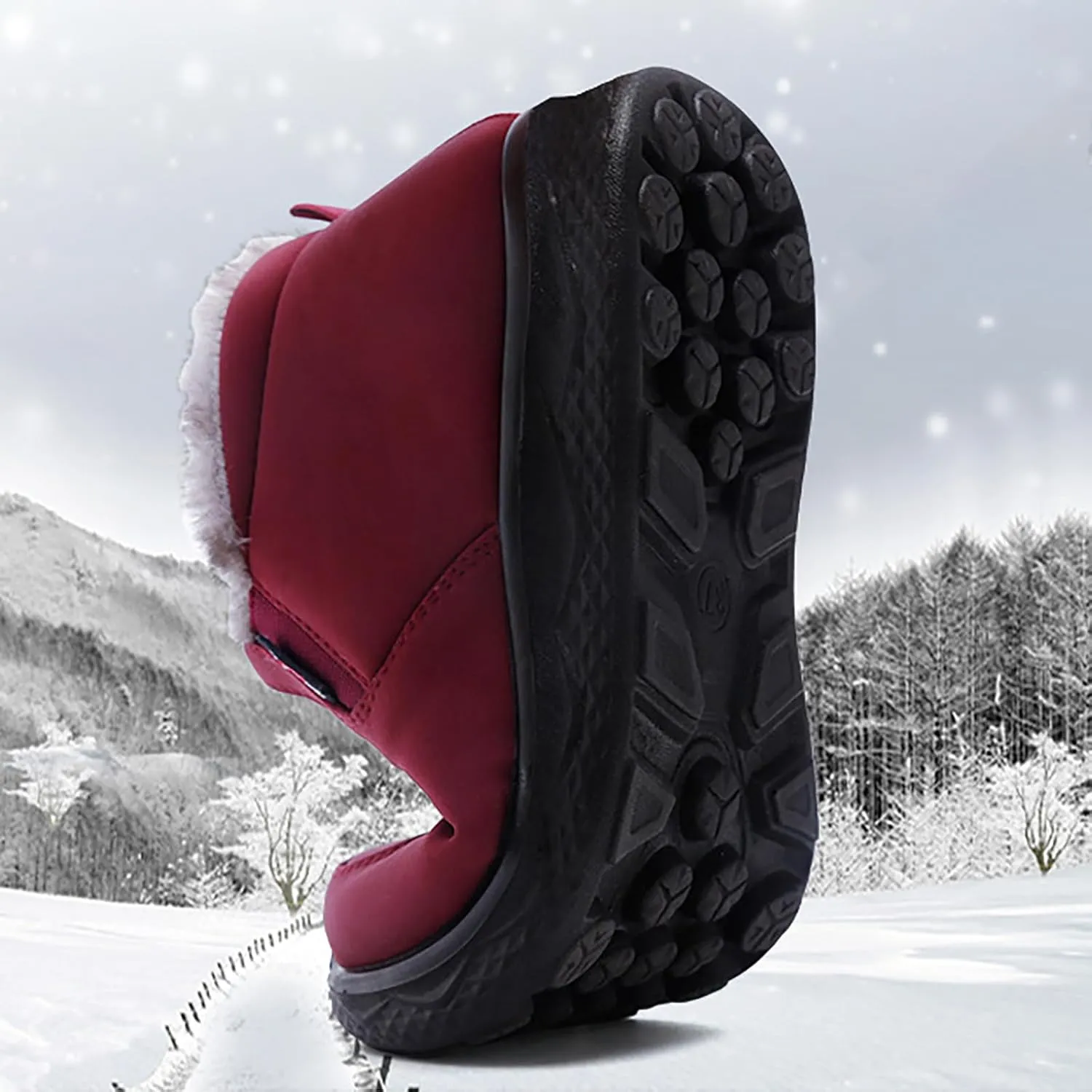 peqiut Womens Snow Boots Winter Snow Shoes Velvet Thickened Cotton Winter Ankle Boots Ladies Lightweight Booties Comfort