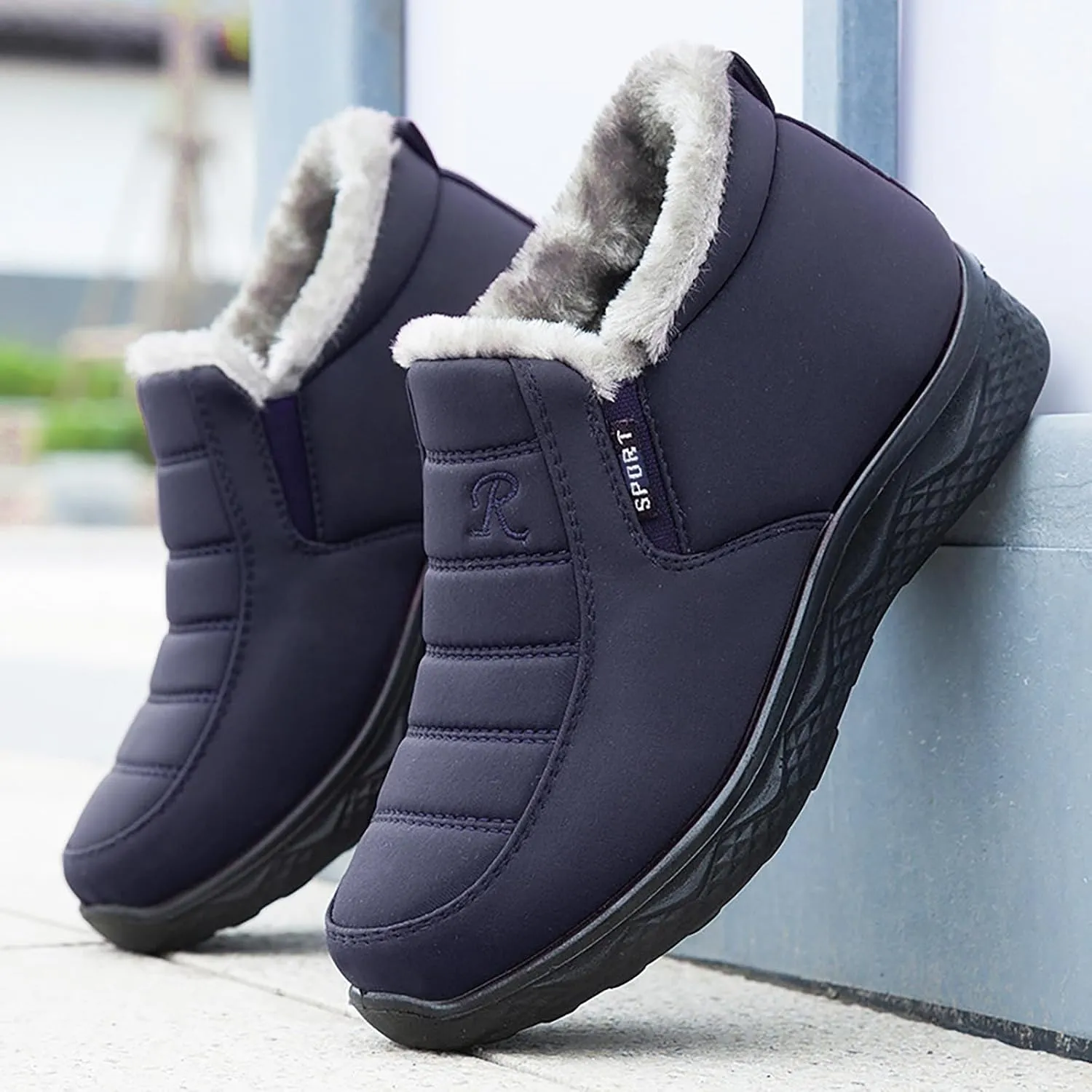 peqiut Womens Snow Boots Winter Snow Shoes Velvet Thickened Cotton Winter Ankle Boots Ladies Lightweight Booties Comfort