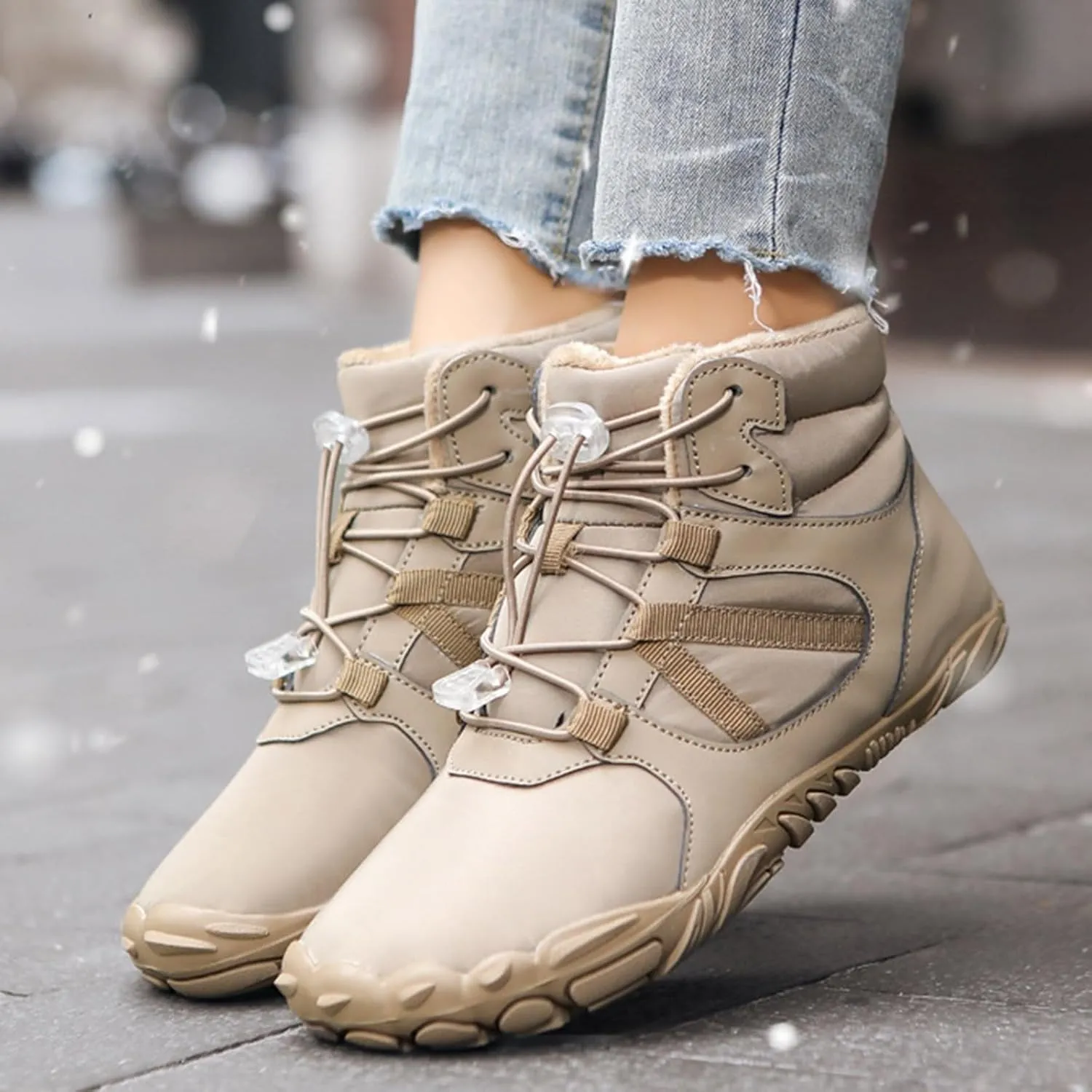 peqiut Womens Snow Boots Winter Snow Shoes Wide Calf Non Slip Winter Ankle Boots Fashion Short Outdoor Booties Comfort