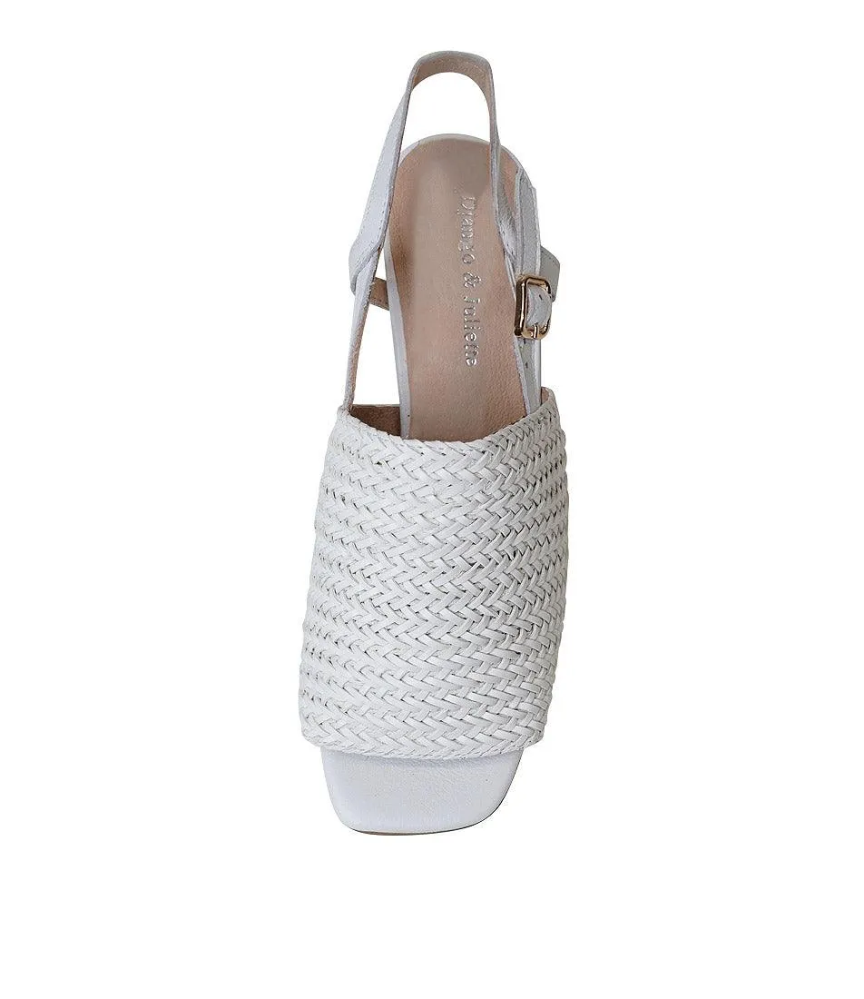 Pickle White Leather Heels