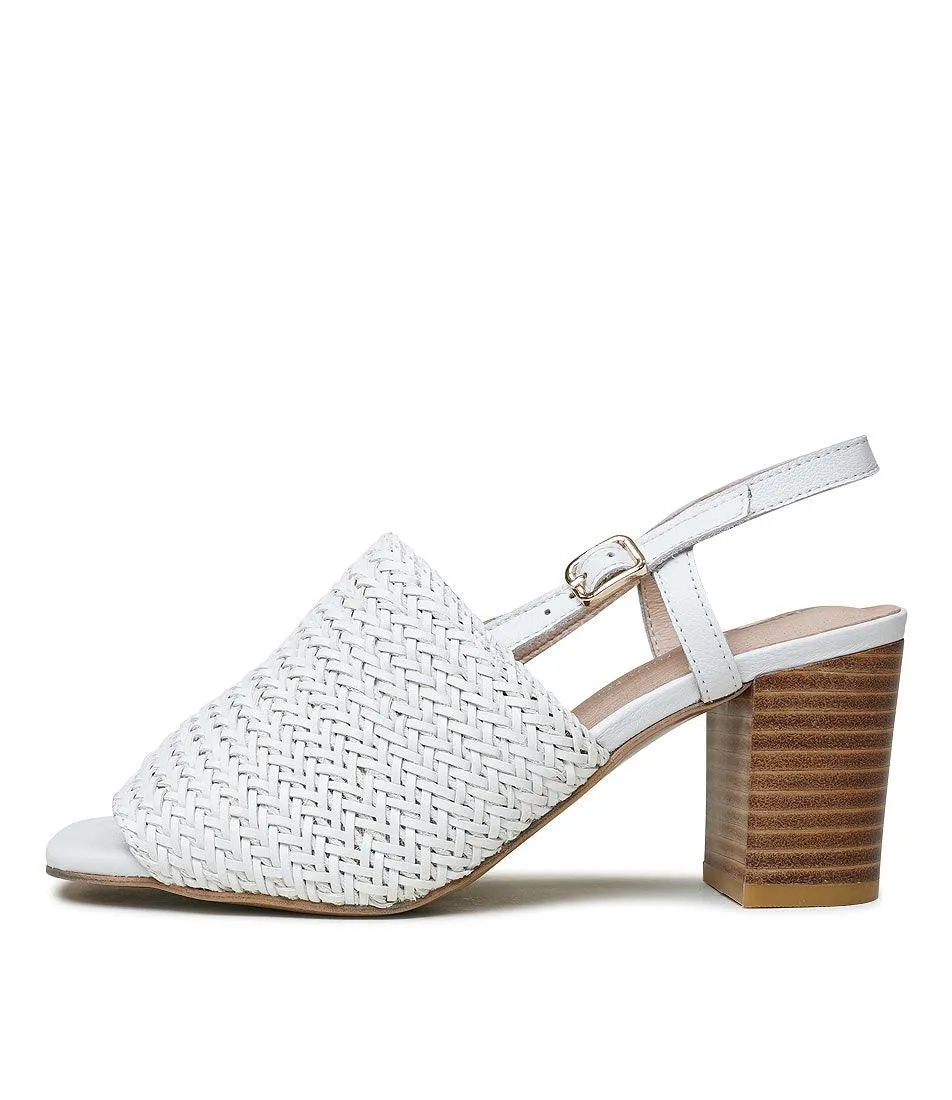 Pickle White Leather Heels
