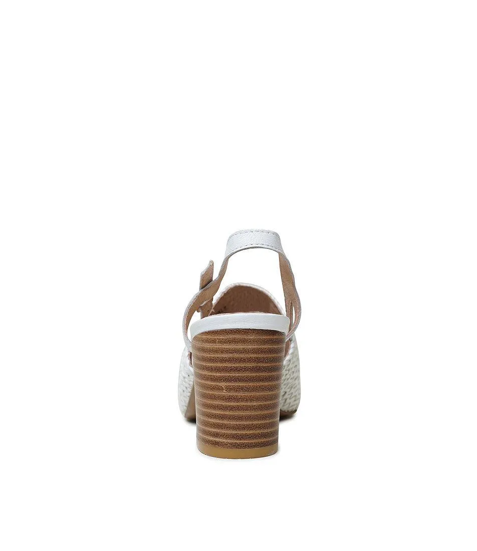 Pickle White Leather Heels