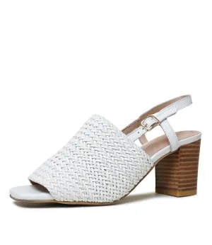 Pickle White Leather Heels