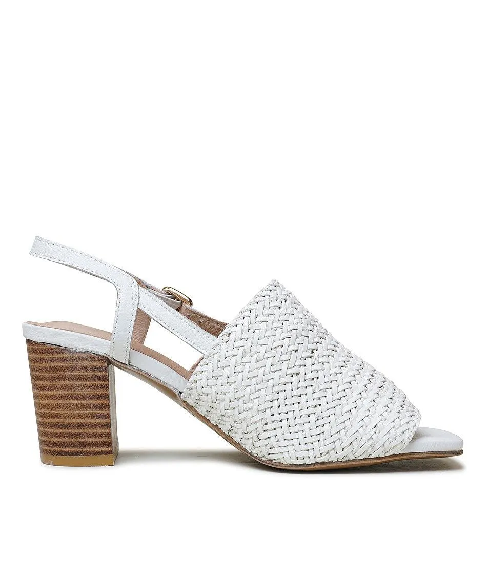 Pickle White Leather Heels