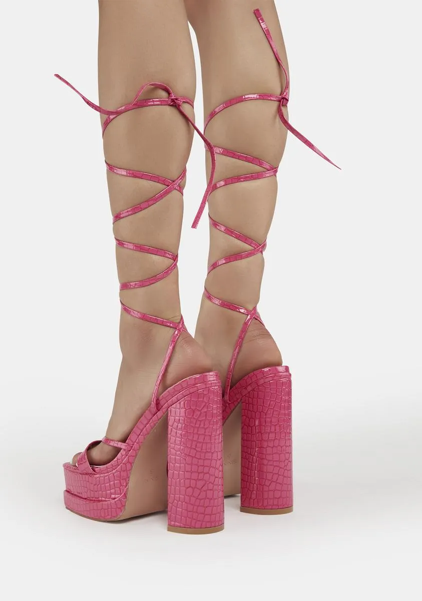 Pink Alanna Platform Heels