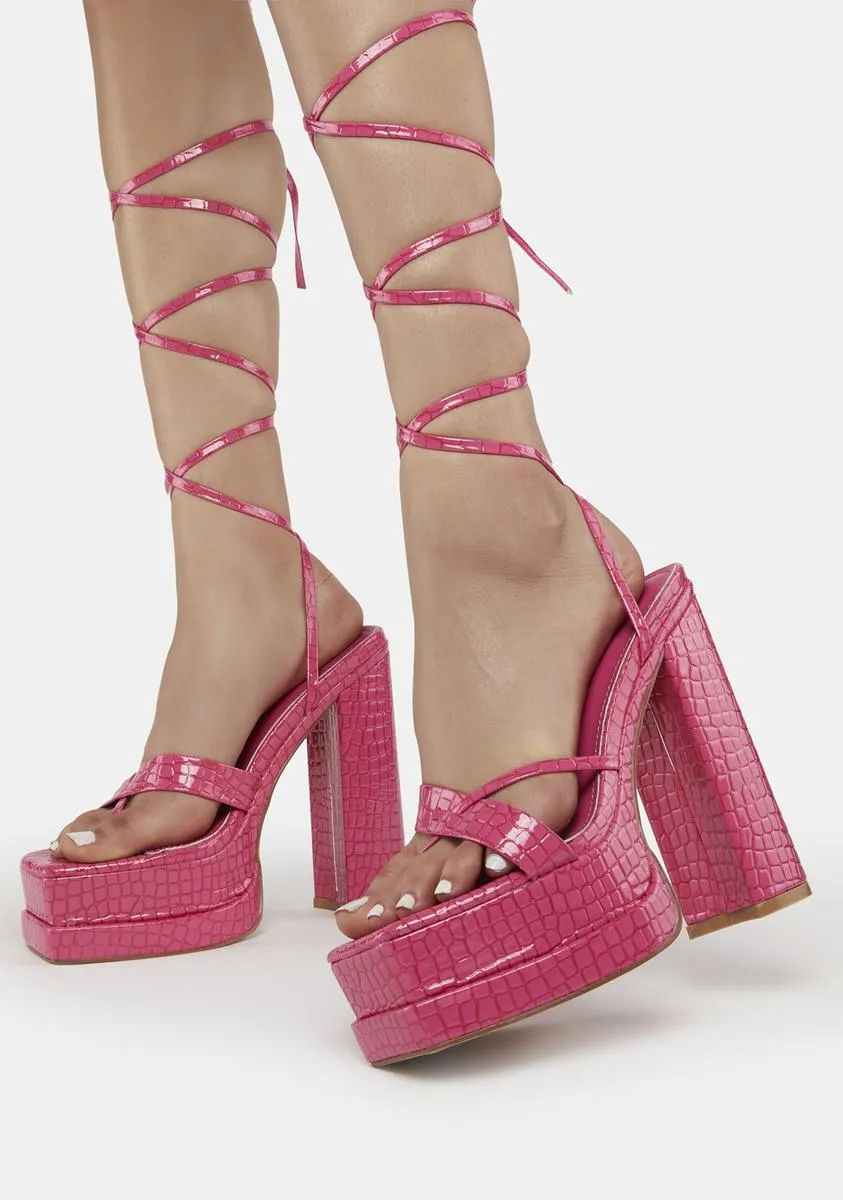Pink Alanna Platform Heels