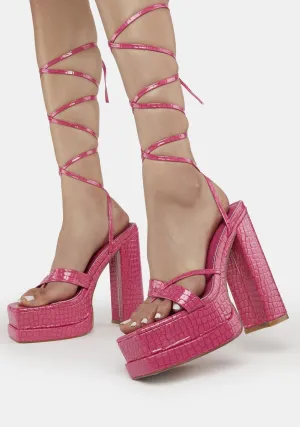 Pink Alanna Platform Heels