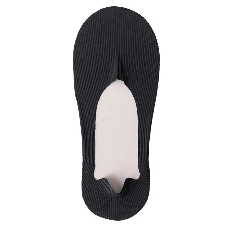 Plus Size Ice Silk Striped No Show Socks(6 Pairs)
