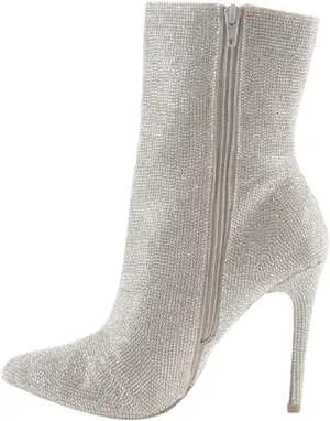 Pointed Toe Ankle Boots High Heels Rhinestones