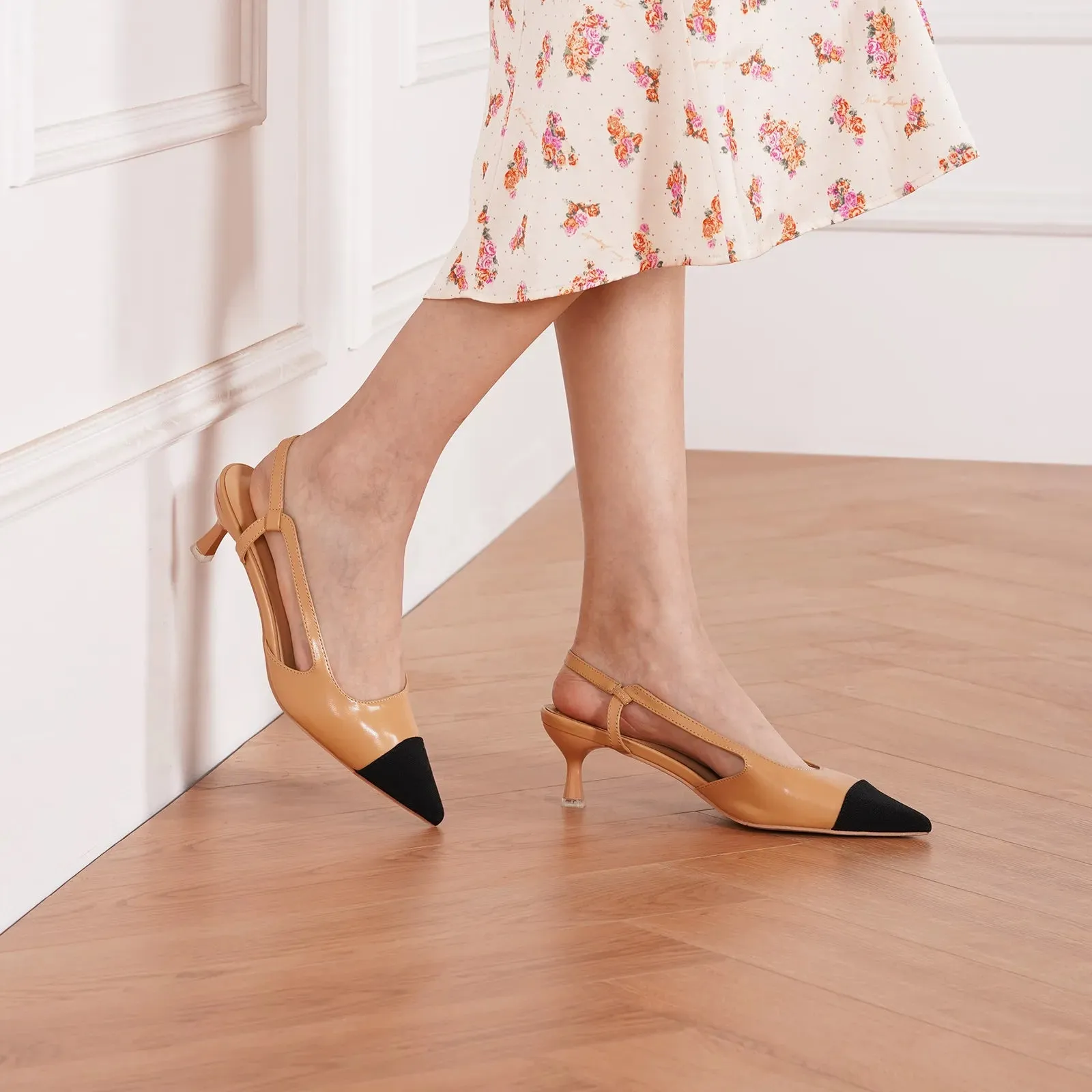 Pointed Toe Slingback Pumps (Helen)