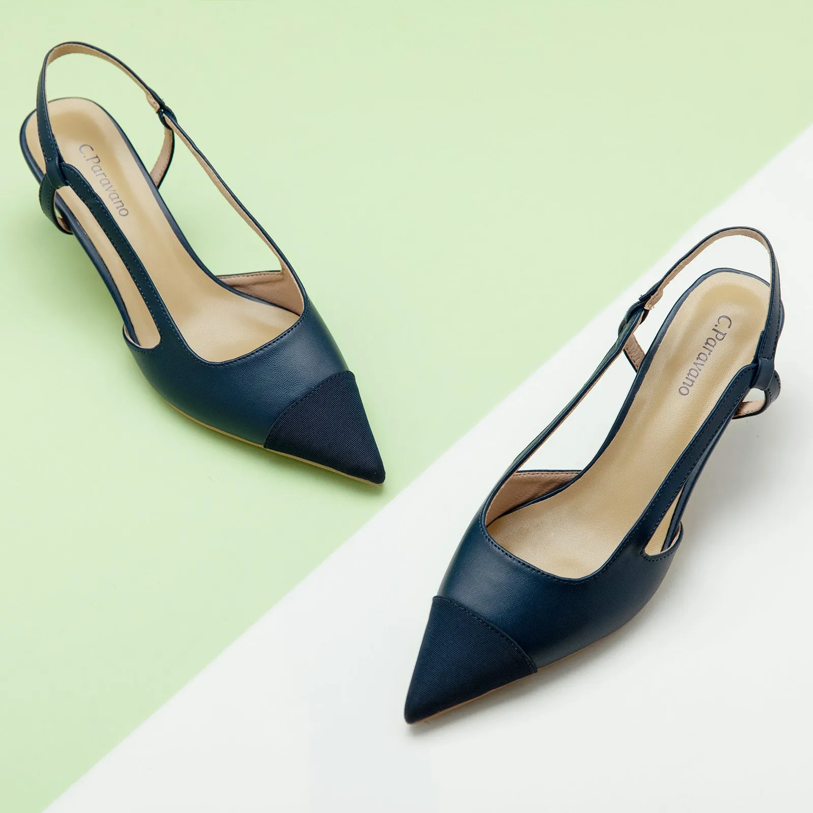 Pointed Toe Slingback Pumps (Helen)