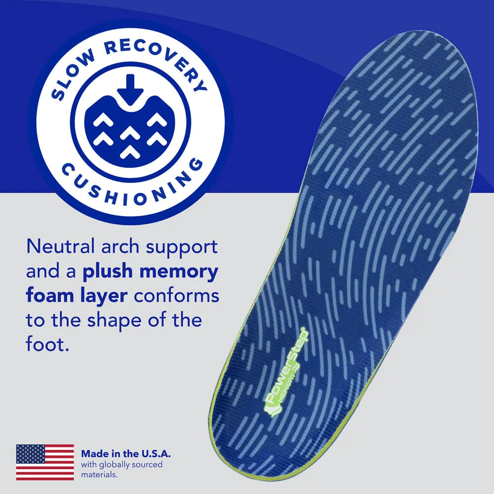 PowerStep Memory Foam Insoles | Heel and Arch Pain Relief Cushioned Orthotic