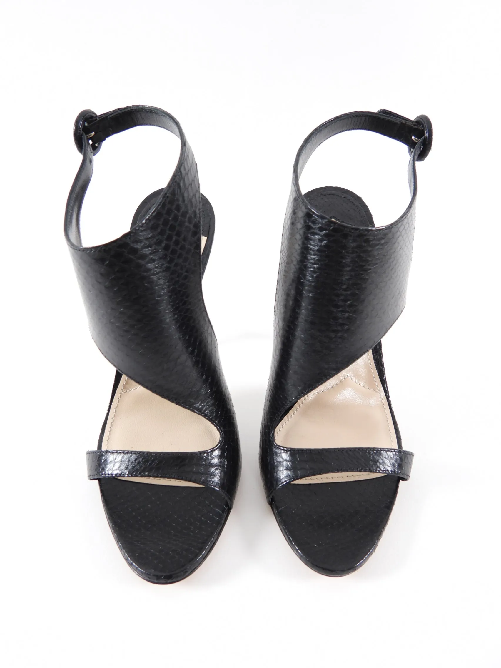 Prada Black Python Cut Out high Heels - 37