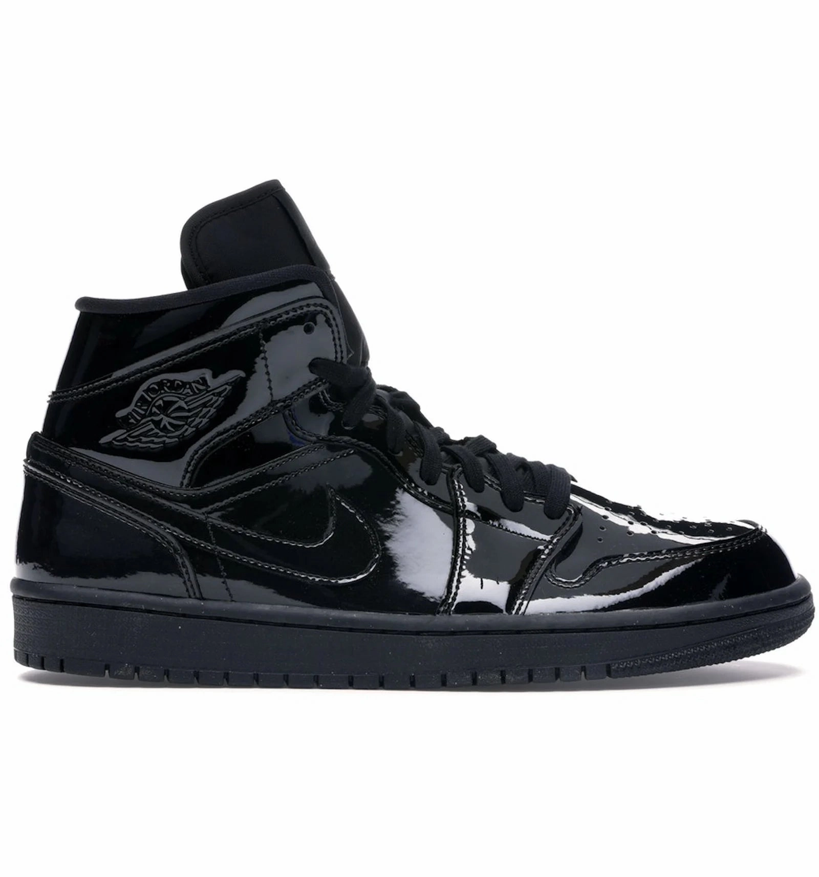 Lace   Up Style Lifestyle Choice Jordan 1 Mid SE Triple Black Patent