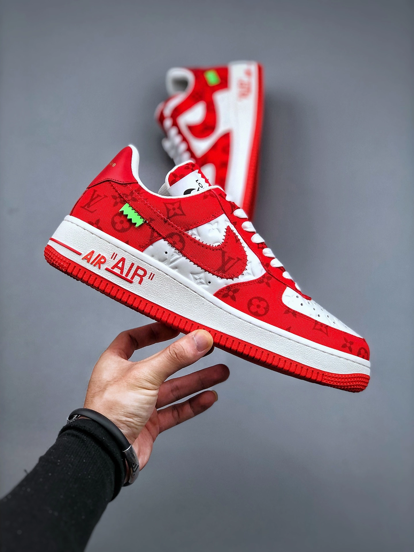 AF1 x OW by Virgil - Red Customs Slip Resistant Grip Flattering wear