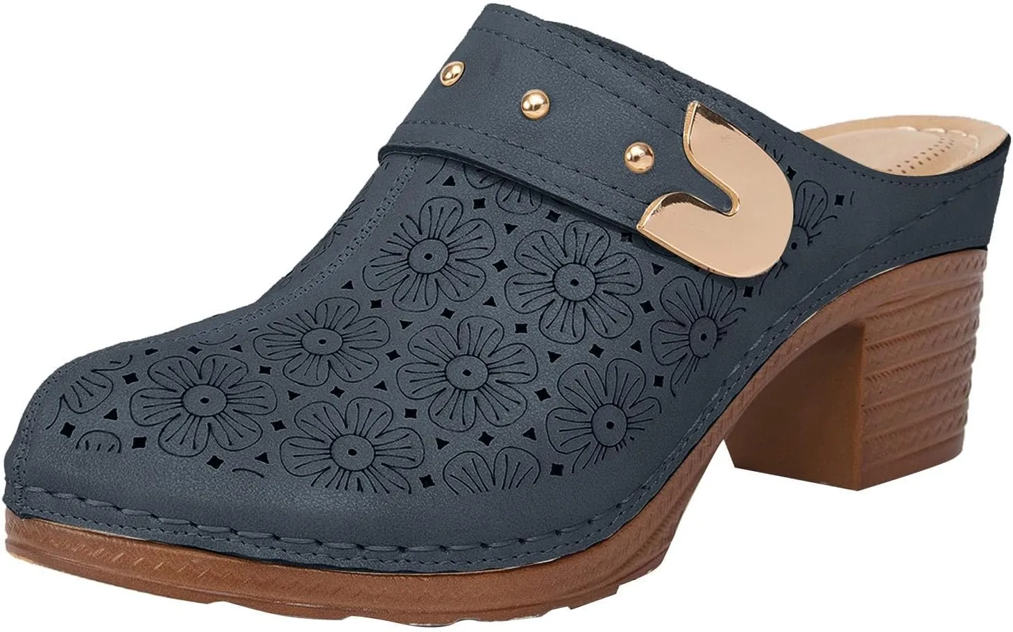Pumps Shoes Dressy Fashion Comfortable Bohemian and Comfortable Ladies Shoes with Medium Length Heel Outdoor