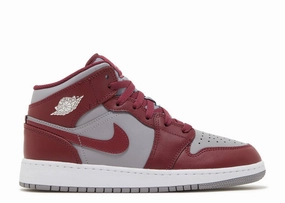 Jordan 1 Mid Cherrywood Red (GS) unisex running