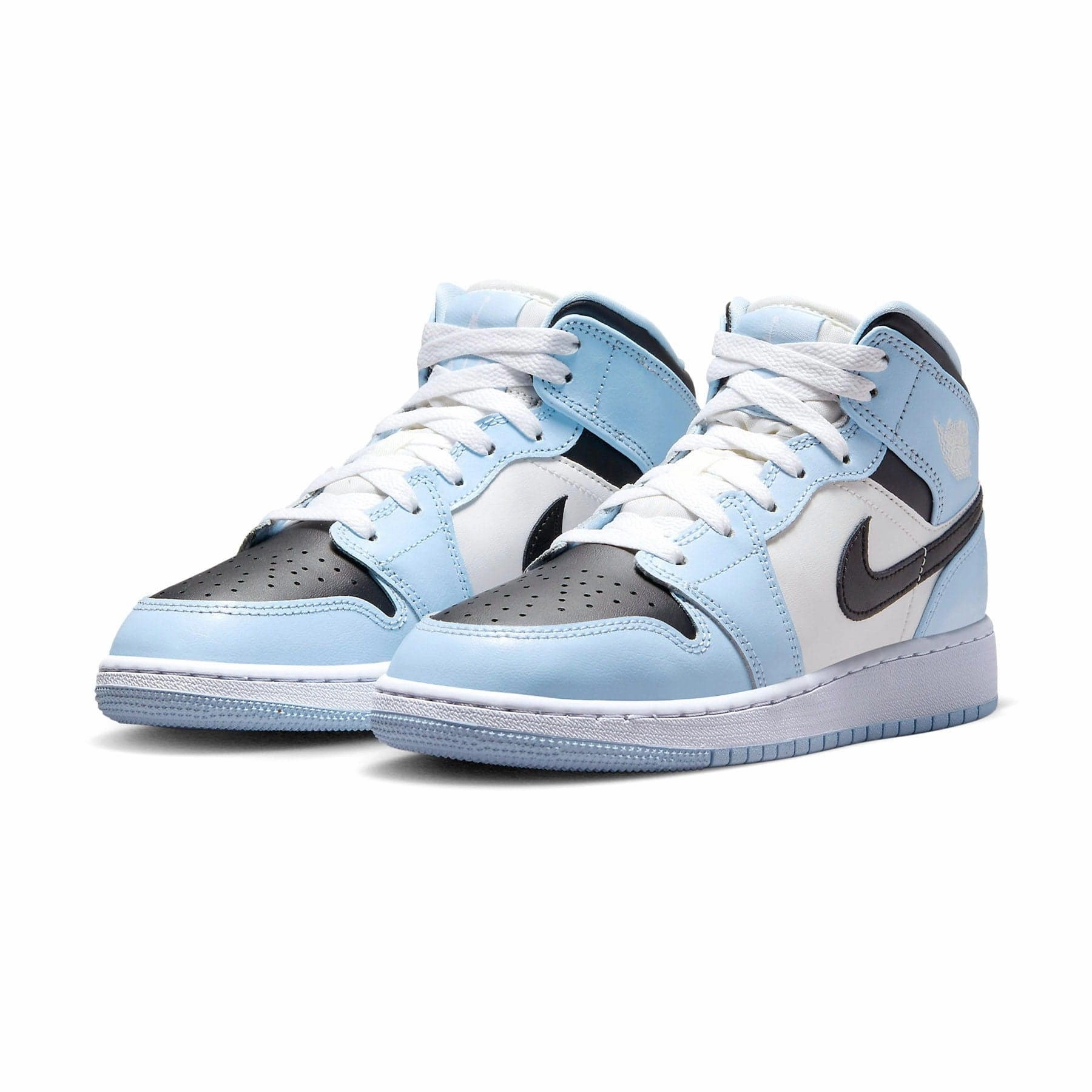 Lace Up Design Air Jordan 1 Mid GS 'Ice Blue'