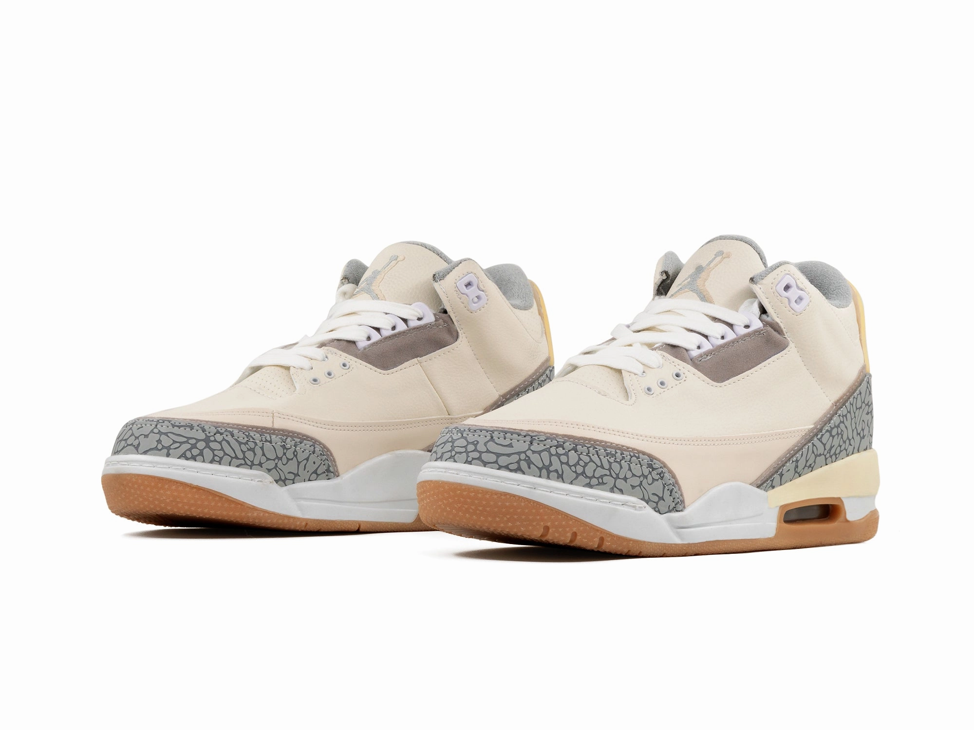 Tenis Retro 3 Beige Gris 1.1 Premium Zip - up light - weight sole shoes