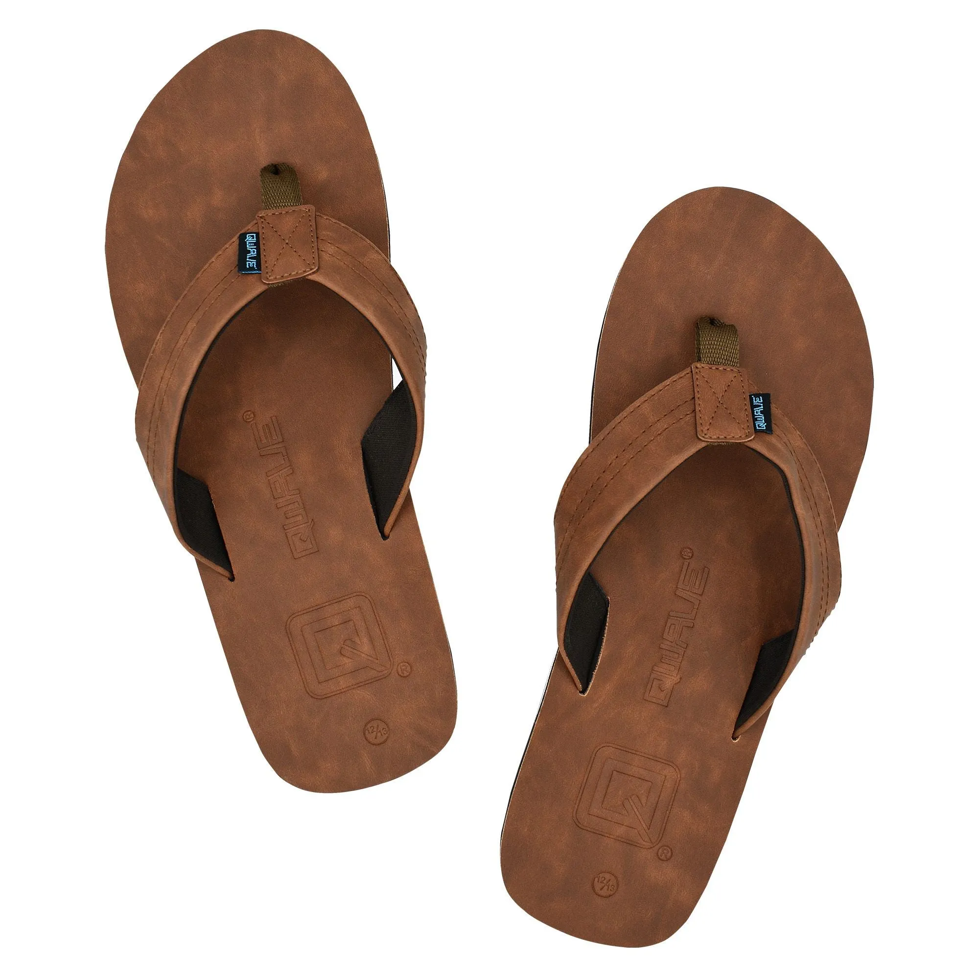 Qwave Vegan Leather Flip Flops for Men