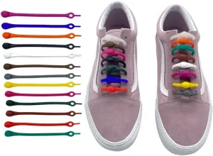 Ravenox No Tie Silicone Shoelaces - Tieless Slip-On Elastic Laces for Adults - Sneakers & Flats - One Size Fits All, Unisex