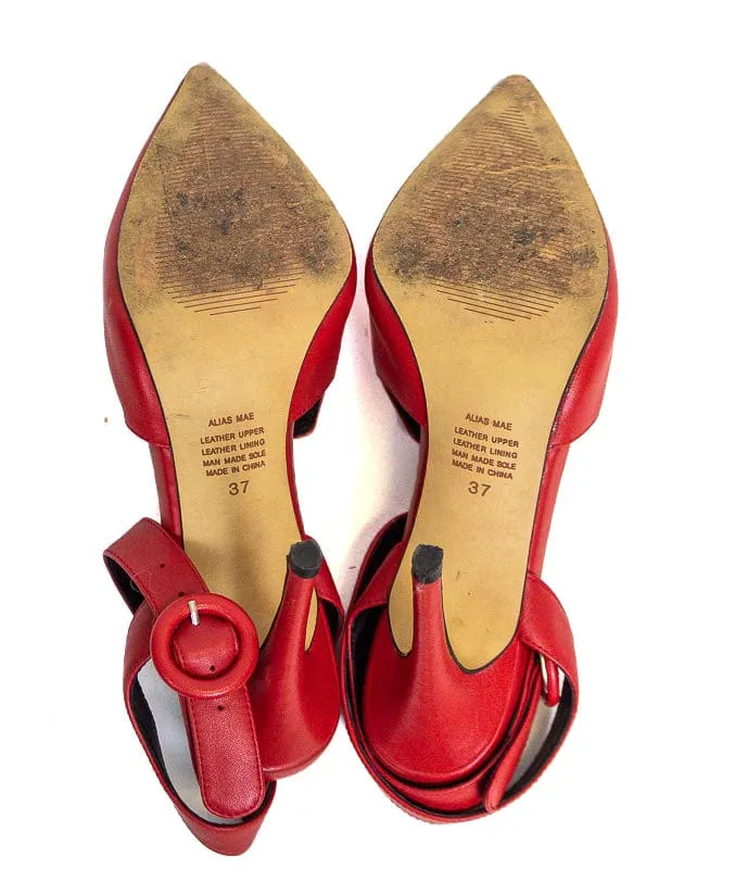 Red Pointed-Toe Heels
