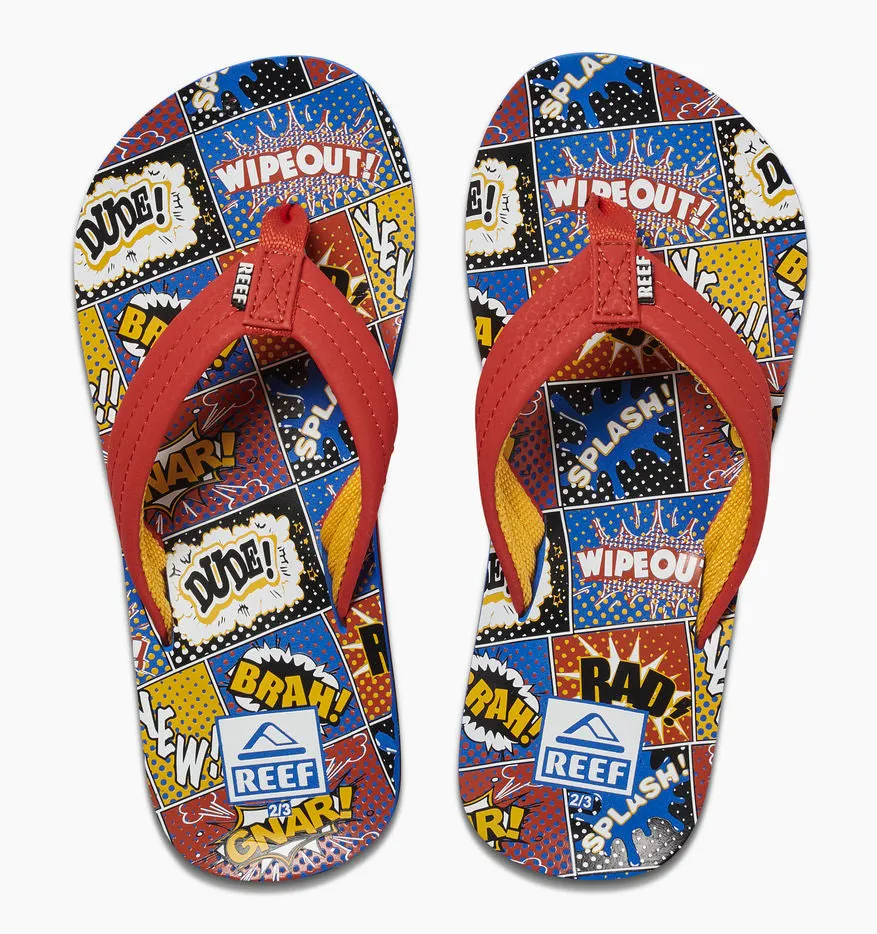 Reef Kids 'Ahi' Flip Flops - Comic Book
